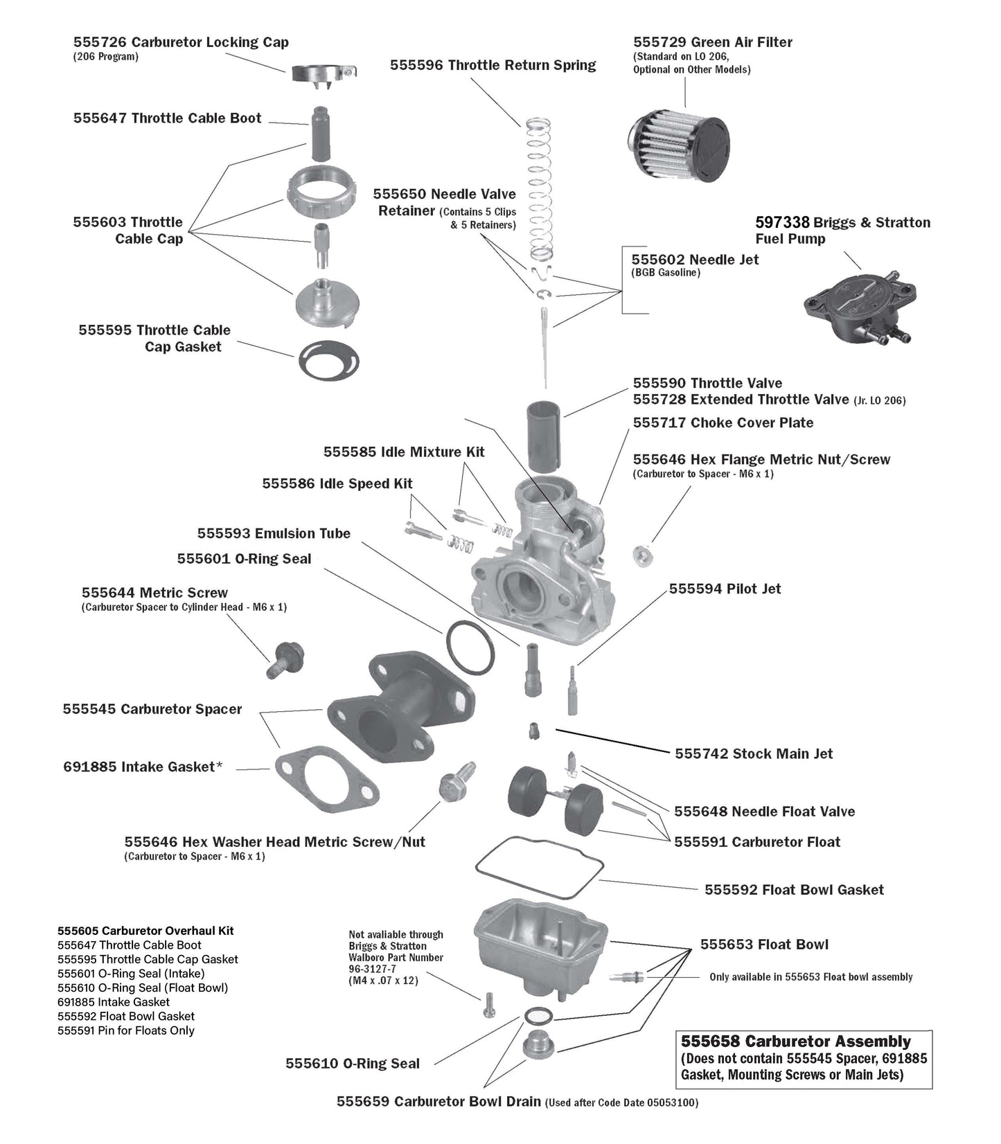 Briggs Lo206 Carburetor Float