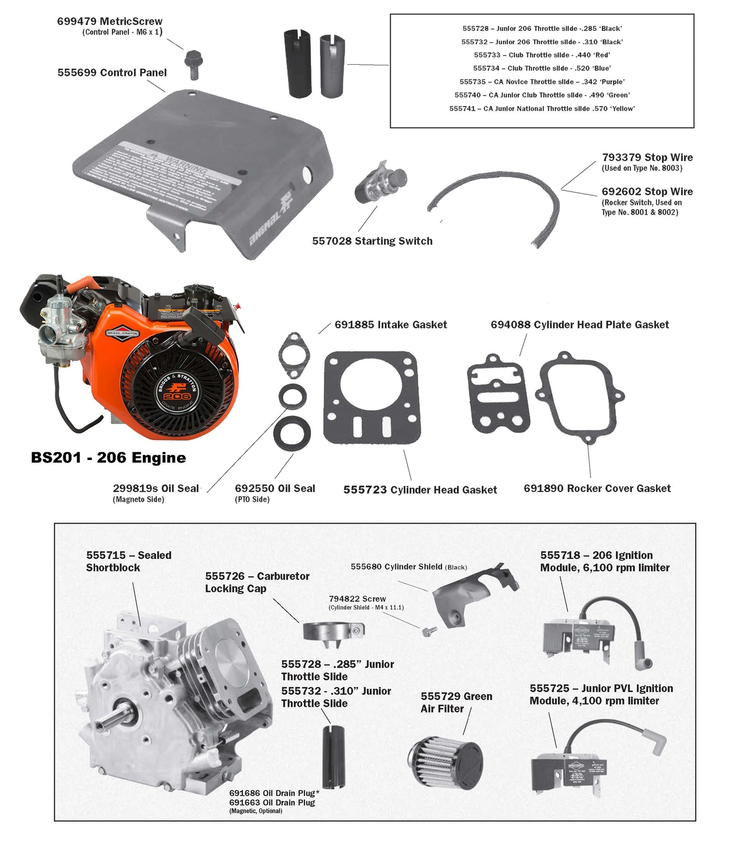 Briggs Lo206 Green Air Filter (with Clamp)
